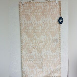 New John Robshaw Textiles Tan and White lumbar bolster pillow sham Abhar 17x32